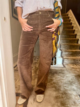 Row Corduroy Wide Leg Pant - Chocolate