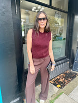 Bubblegum Crew Neck Vest - Cherry