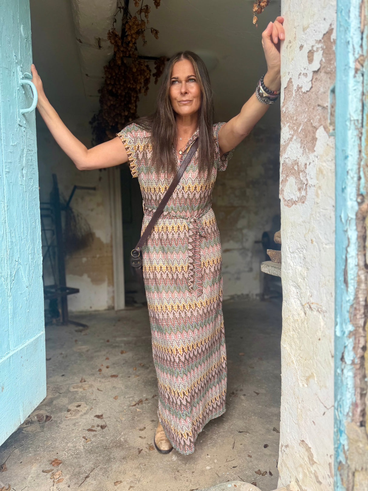 Robin Printed Maxi Dress - Khaki