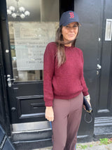 Peony Crew Neck Knit - Claret