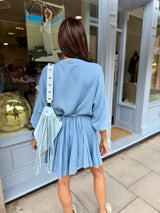 Minnie Cotton Mini Dress- Blue