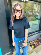 Harriet Short Sleeve knit - Black