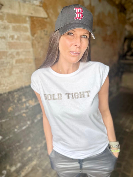 Camiseta Hold Tight blanca/brillante