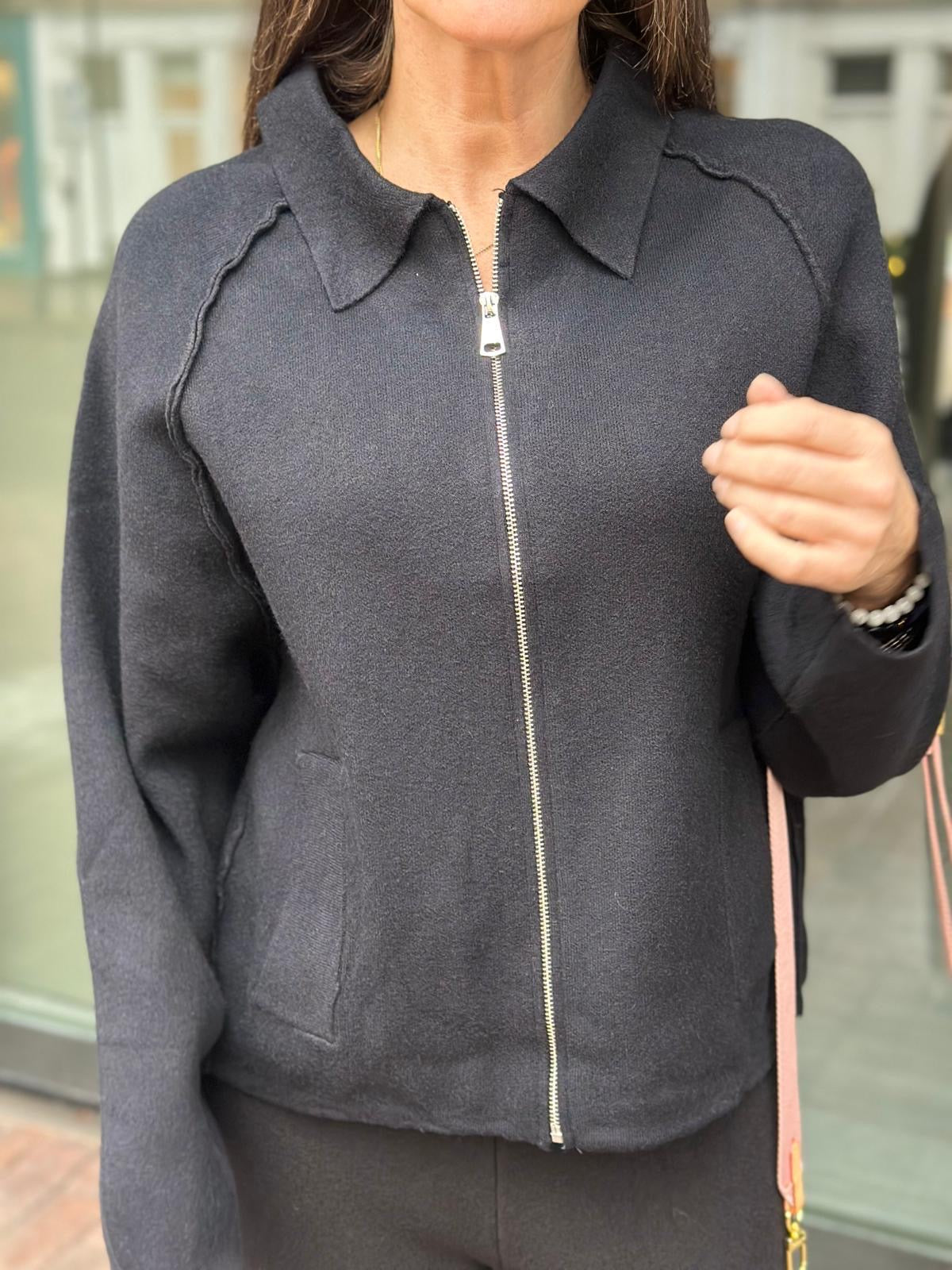 Oriane Zip Knit - Black