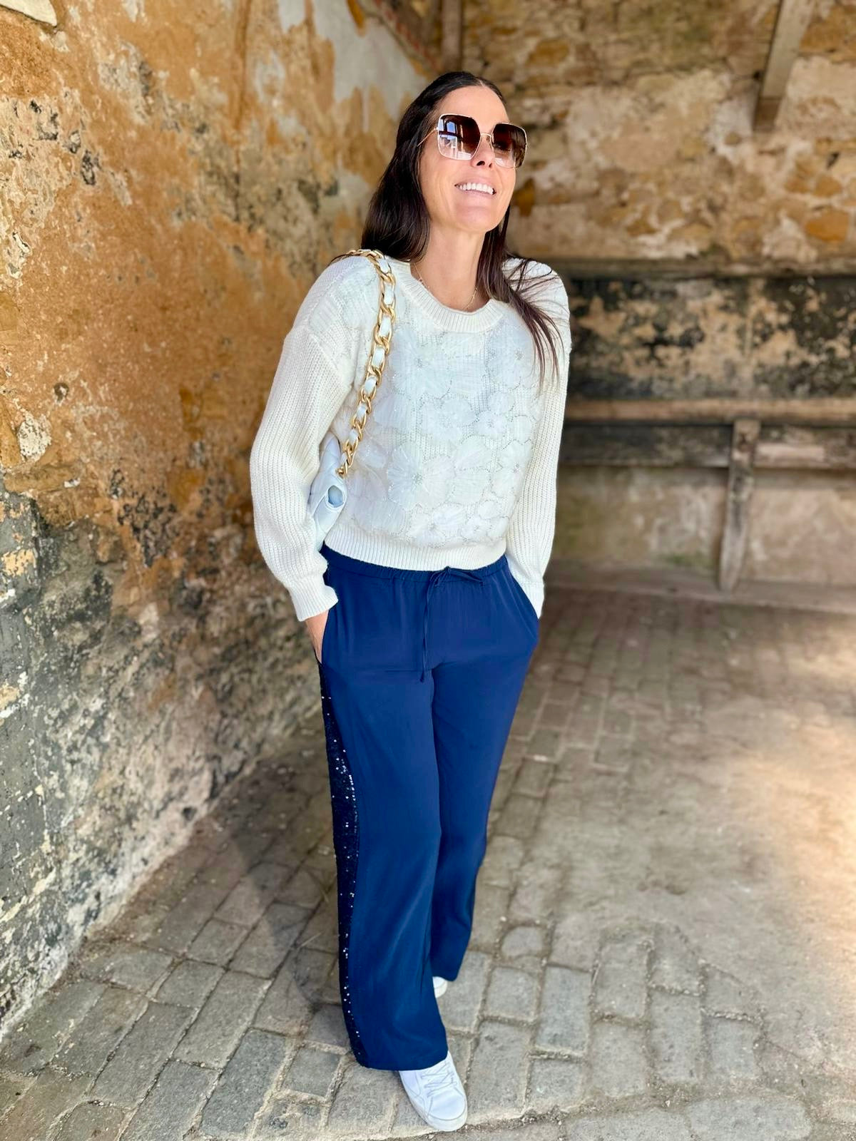 Pantalón Tempest - Azul marino con lentejuelas azul marino