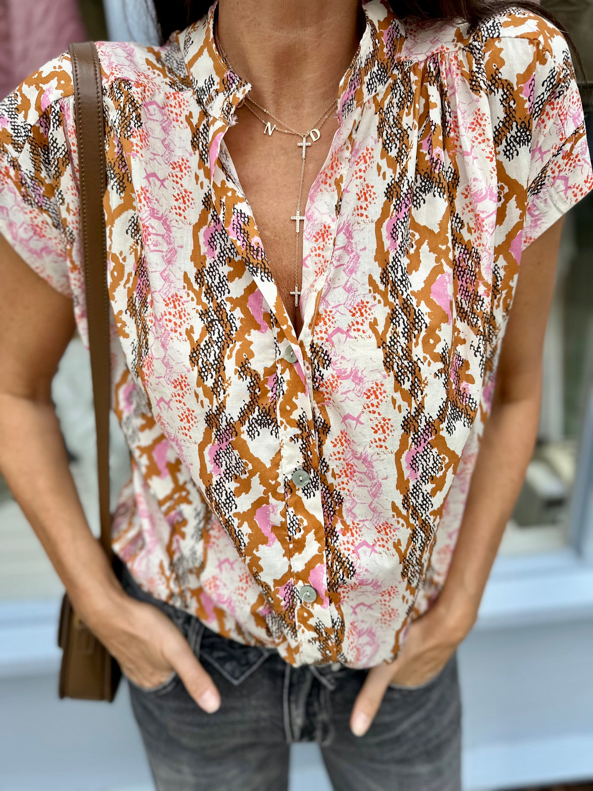 Cider Animal Print Blouse
