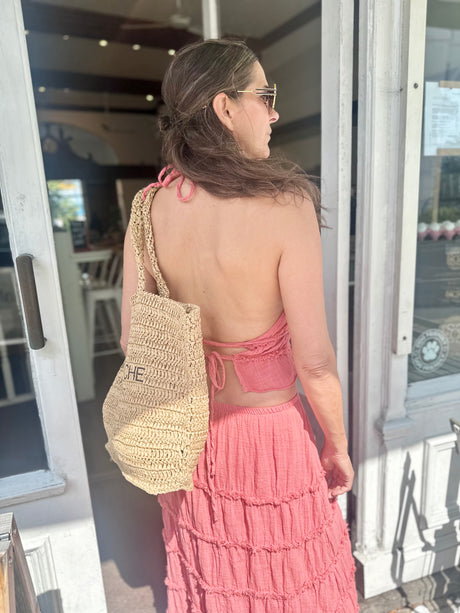 Gigi Open Back Top - Coral