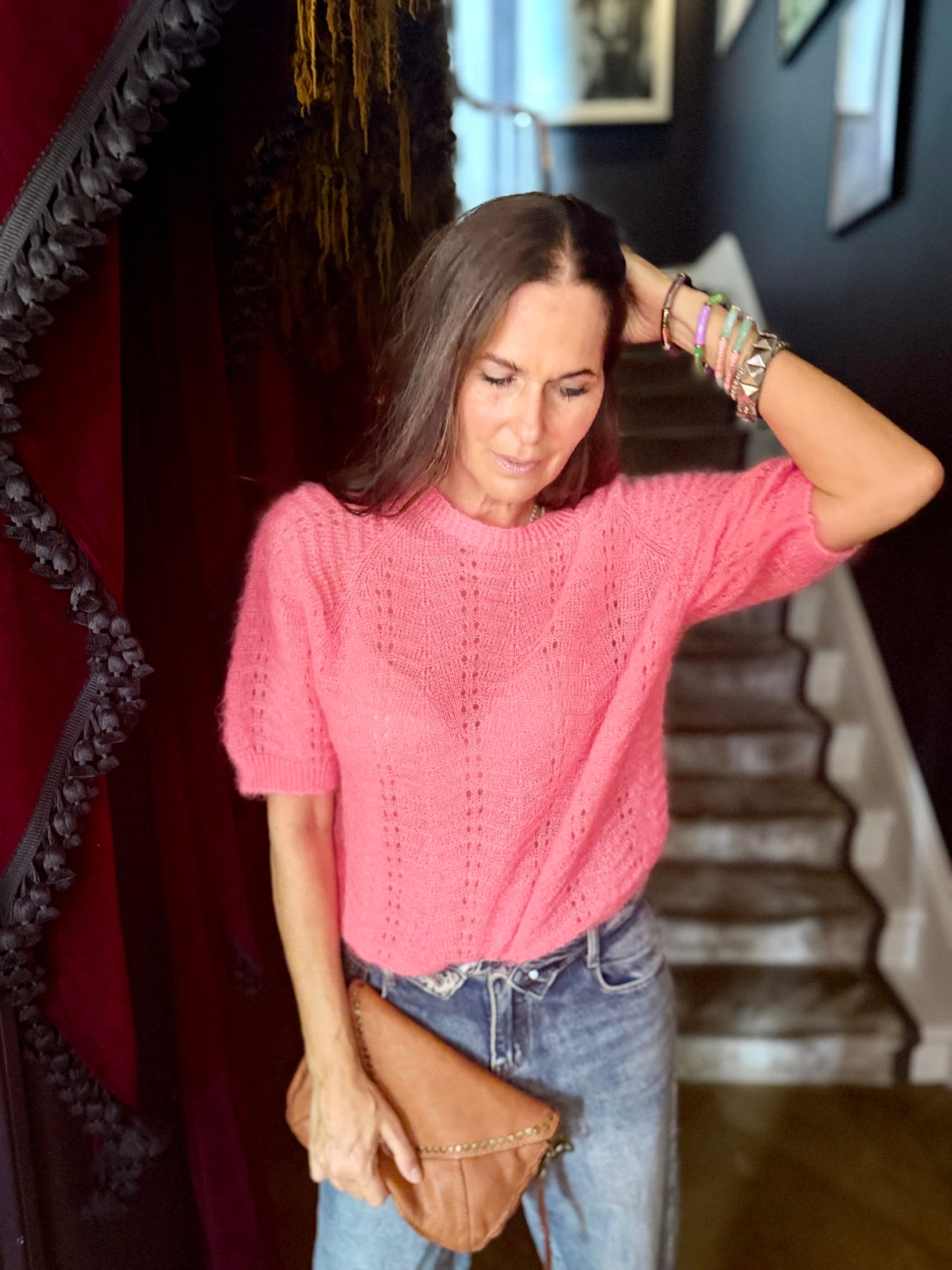 Harvest Short Sleeve Knit - Neon