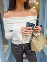 Newton Knitted Off Shoulder Knit - Cream