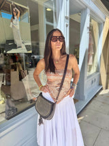 Nia Strapless Tie Top - Taupe