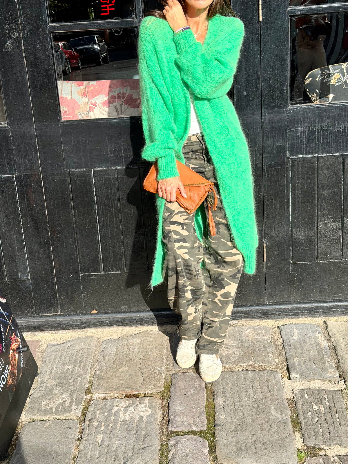 Diane Long Cardigan - Apple
