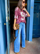 Sequin NFL Inspired Top - Burgundy