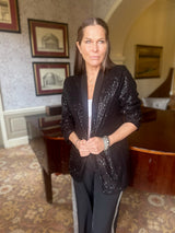 Blazer de lentejuelas Reed negro