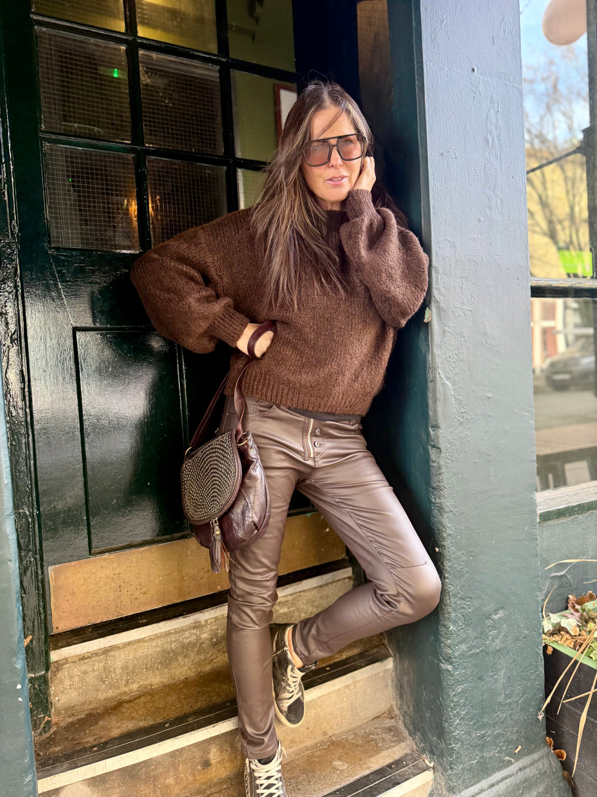 Arlo Wide Sleeve knit - Chocolate