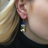 Twin Gem Earring - Smoke/Deep Blue