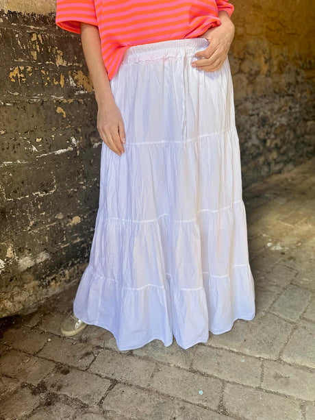 Amber Maxi Skirt - White