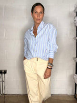 Wide Stripe Essential Shirt - Sky Blue