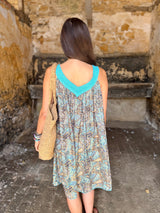 Capri Silk Shift Dress Mint