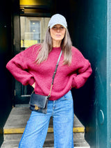 Arlo Wide Sleeve knit - Cherry