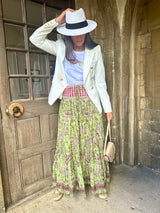 Believer Tiered Maxi Skirt Pea Green
