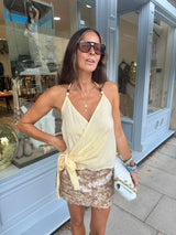 Cora Beaded Halter top - Yellow
