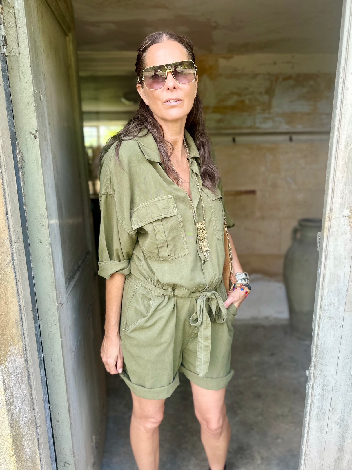 Vivienne Playsuit - Khaki