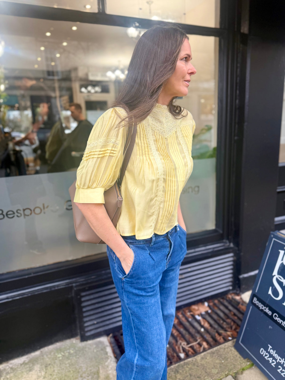 Cathy Embroidered Blouse - Lemon
