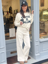 Coffee Crew Neck Knit - Ivory