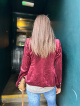 Victoria Velvet Blazer - Bordeaux