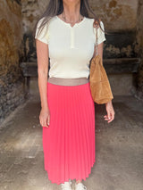 Kaia Midi Skirt - Neon Pink