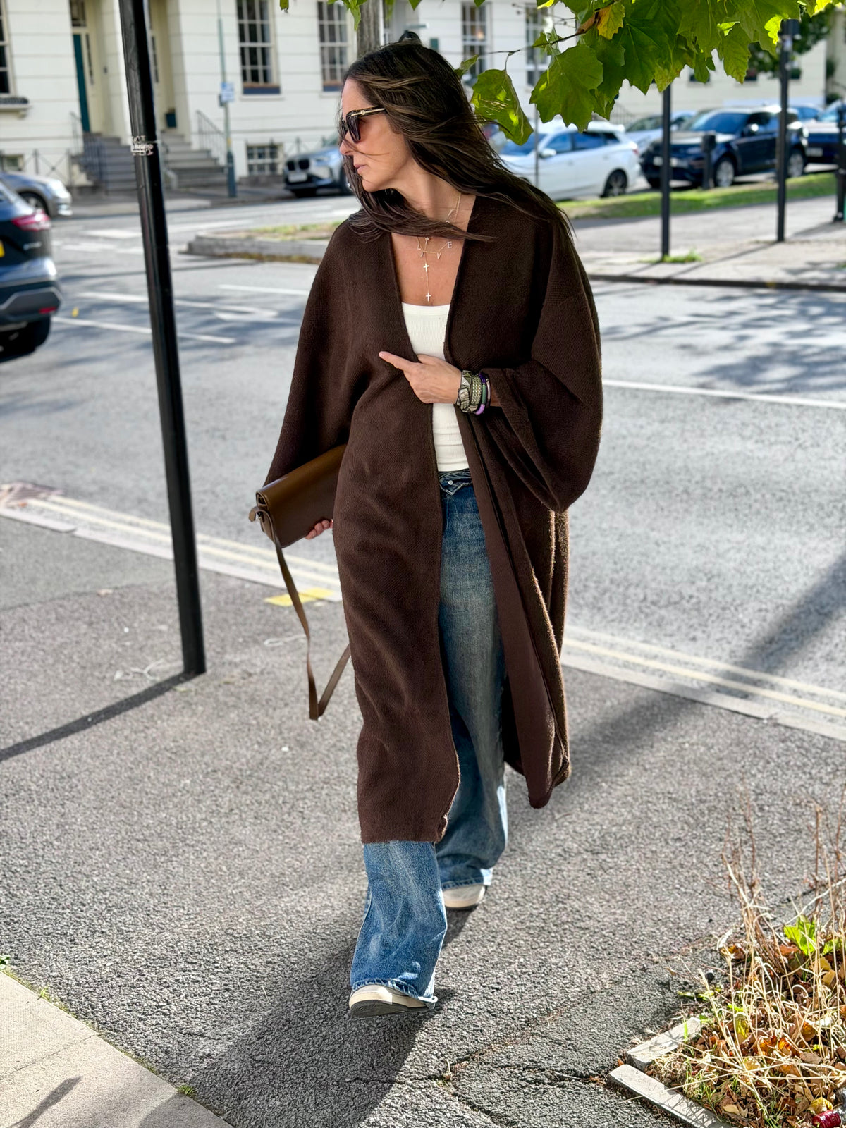 Saville Long Line Knit - Chocolate