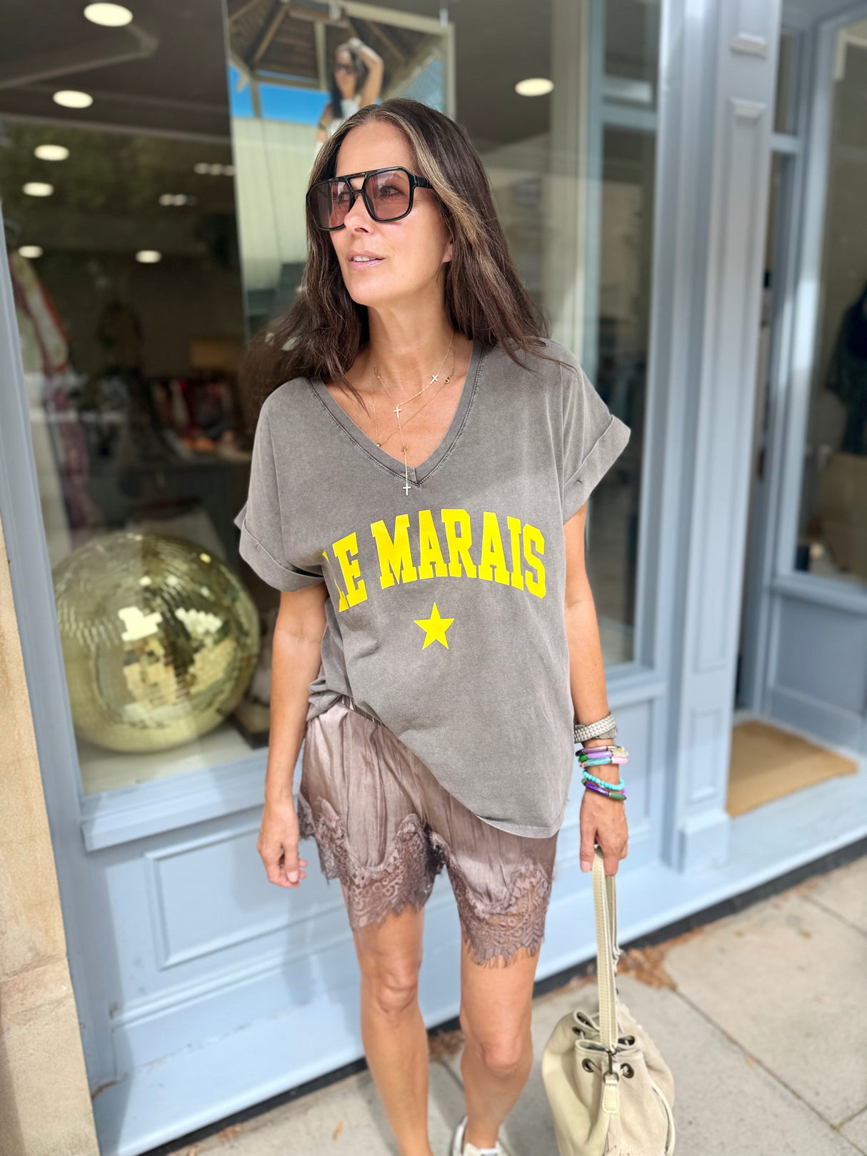 Le Marais Logo Tee - Charcoal