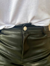 Ally Faux Leather Barrel Pant - Black