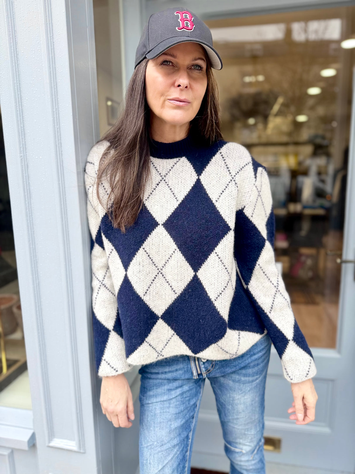 Rosie Argyle Knit - Navy