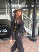 Clare Essential Top With Lace - Black