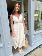 Mira Crochet Strap Dress- White