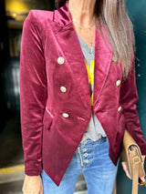 Victoria Velvet Blazer - Bordeaux