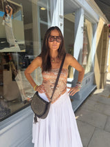 Nia Strapless Tie Top - Taupe