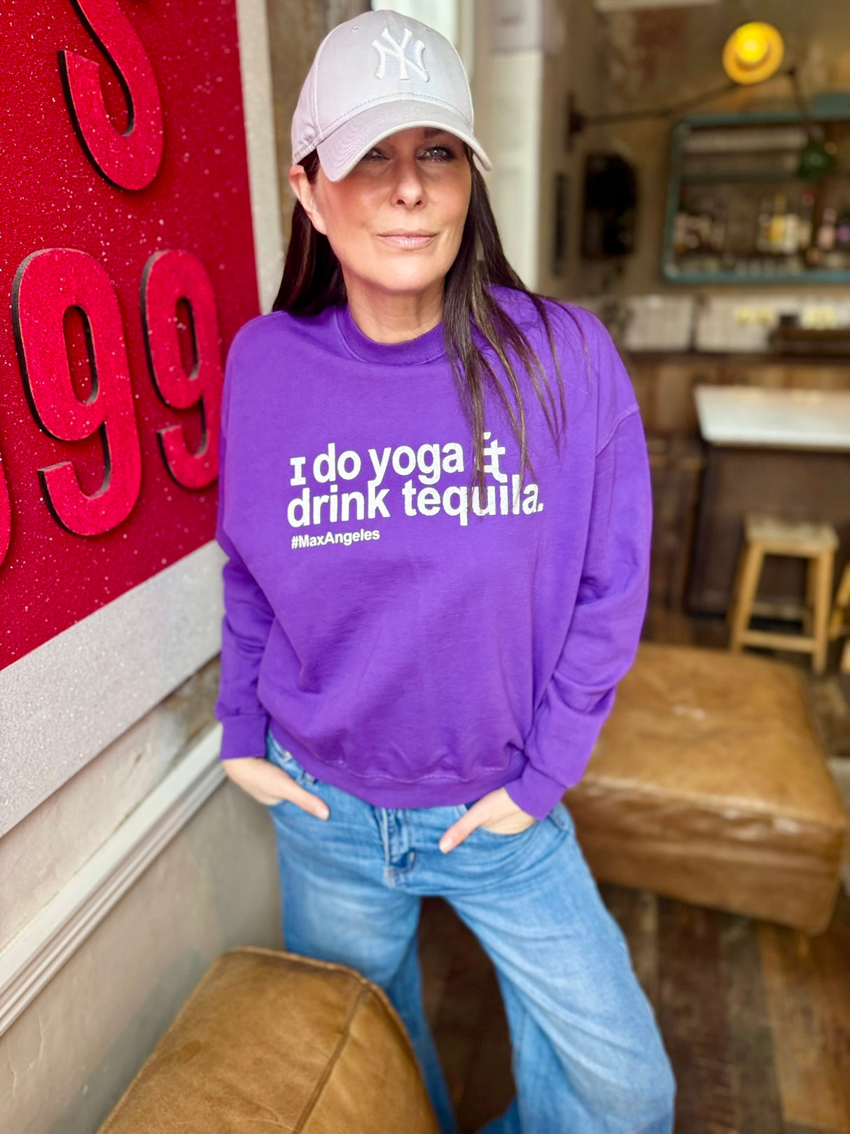 Sudadera Yoga &amp; Tequila - Morada
