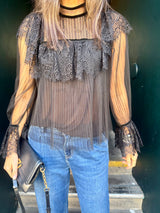 Saskia Lace Top - Black