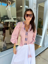 Citrine Blouse With Tassel - Pink
