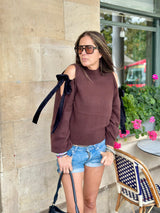 Keeley Cold Shoulder Knit - Brown