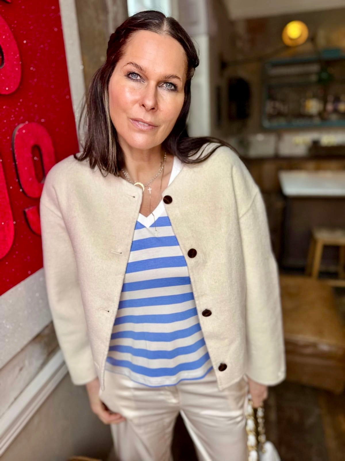 Chaqueta corta de lana Liv - Crudo