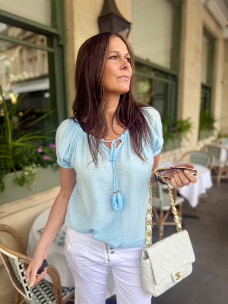 Rhea Light weight Blouse - Baby Blue