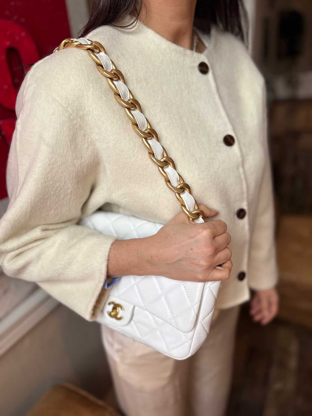 Chaqueta corta de lana Liv - Crudo