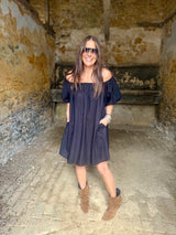 Off The Shoulder Dress- Black