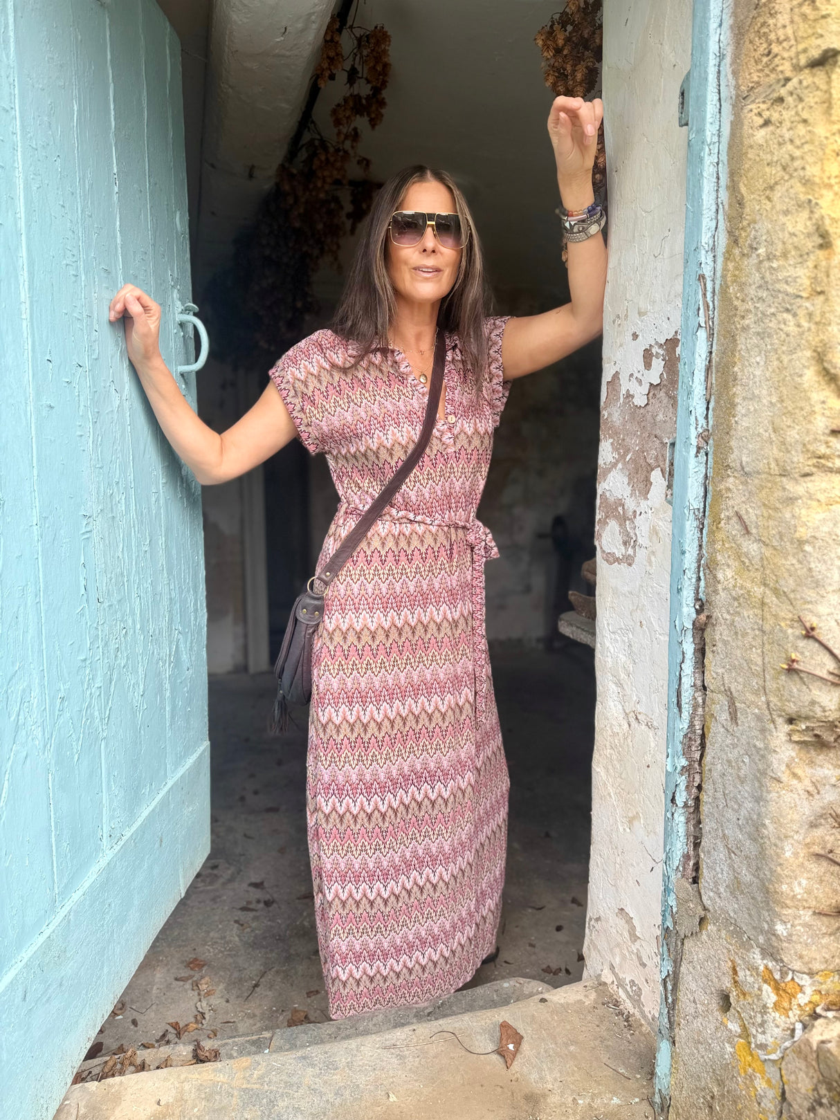 Robin Printed Maxi Dress - Pink