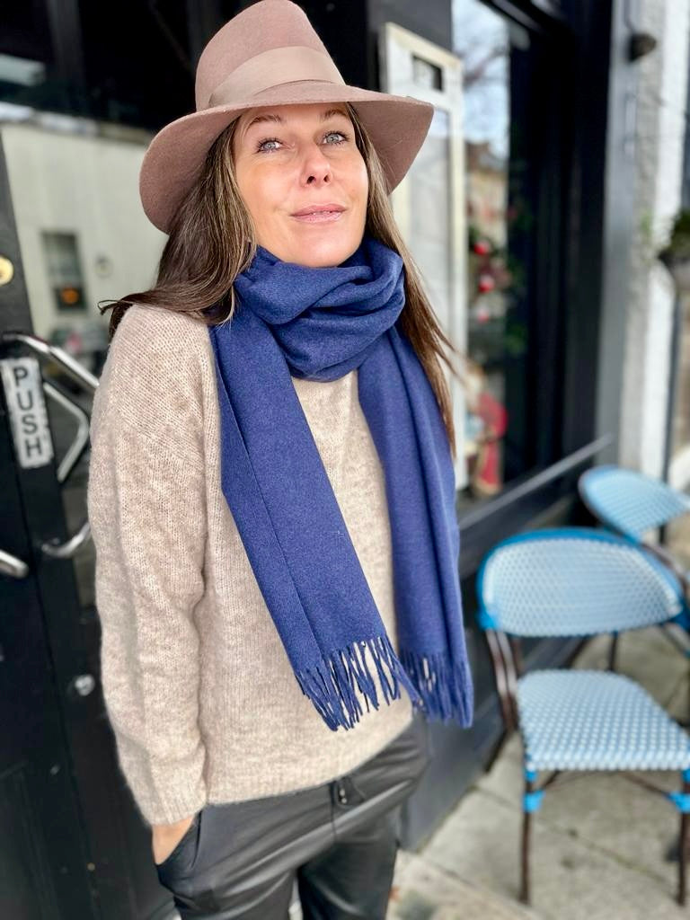 Cashmere Scarf Navy