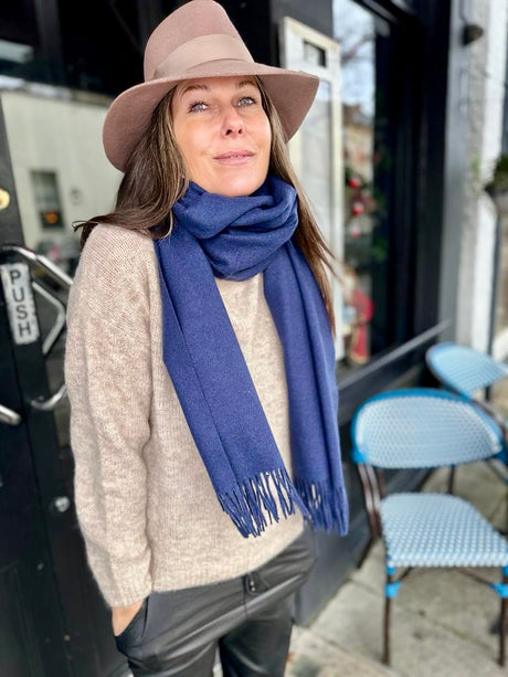 Cashmere Scarf Navy