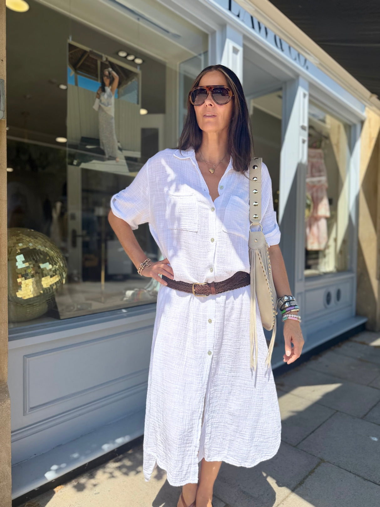 Mel Shirt Dress - White
